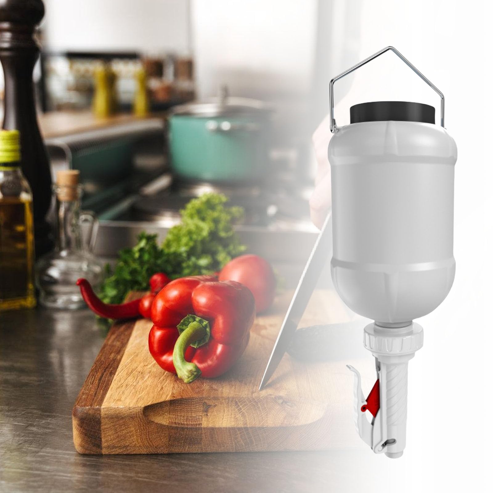 Dispenser per condimenti da appendere, a prova di perdite, contenitore per salse per cucine commerciali, contenitore per condimenti per insalata, dispenser ricaricabile per salse