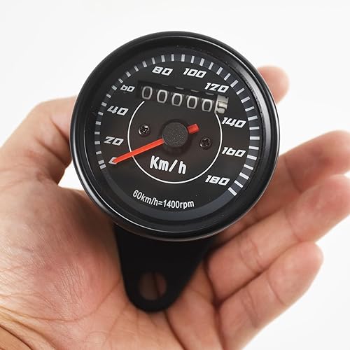 Miniatura 4 de 0052 Universal Mini Motocicleta Velocímetro Cuentakilómetros Aluminio 60MM2.56IN para Honda Yamaha Suzuki Kawasaki Negro