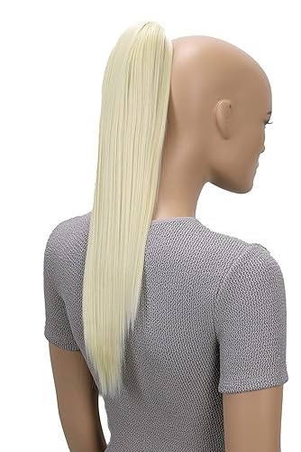 Miniatura 12 de CAISHA Extensiones de clip de cola de caballo de 20 pulgadas con pinza de mariposa recta marrón rubio mezcla H157