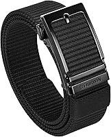 Fairwin Men's Nylon Ratchet Belt with Automatic Buckle - Adjustable Web Work Belt for Jeans, Golf, Hiking & Everyday