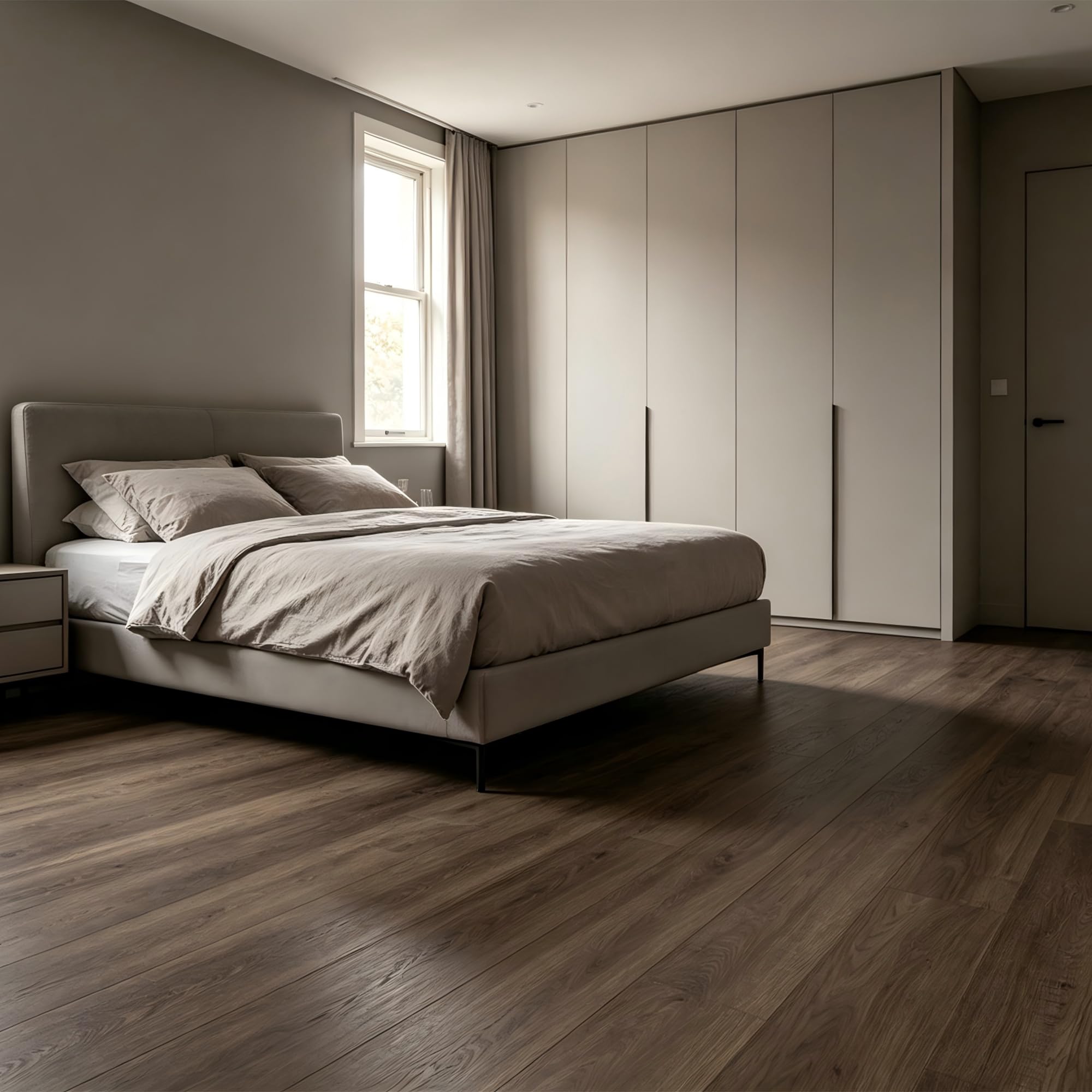 INMOZATA Revestimiento de suelo de PVC autoadhesivo, 36 baldosas/91,5 x 15,2 cm, 5,01 m², suelo de vinilo autoadhesivo, grosor 2 mm, impermeable, para cocina, baño, casa, suelo de roble ahumado