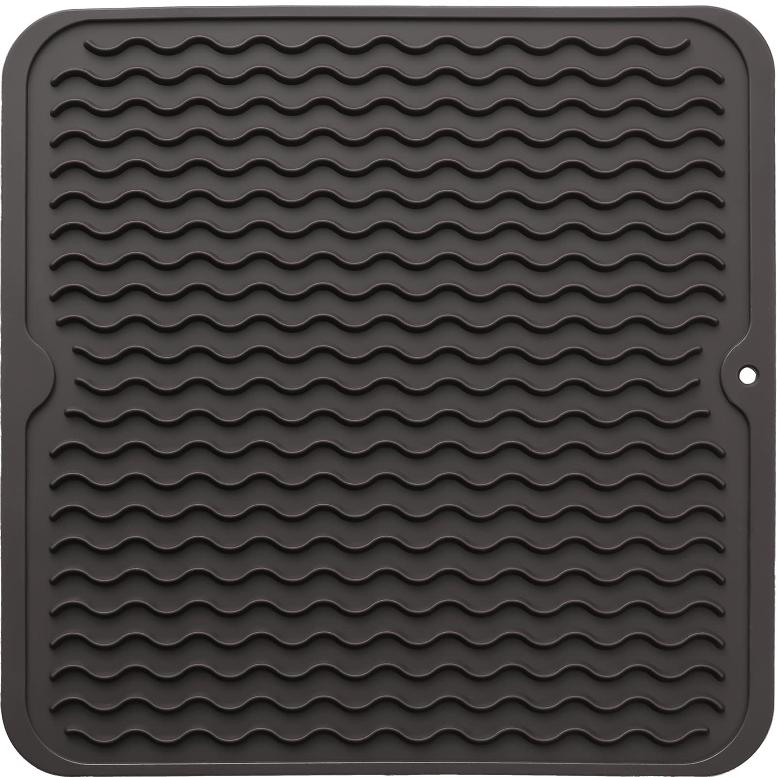 MicoYang Silicone Dish Drying Mat for Multiple Usage,Easy clean,Eco-friendly,Heat-resistant Silicone Mat for Kitchen Counter or Sink,Refrigerator or Drawer liner Coffee M 12 inches x 12 inches