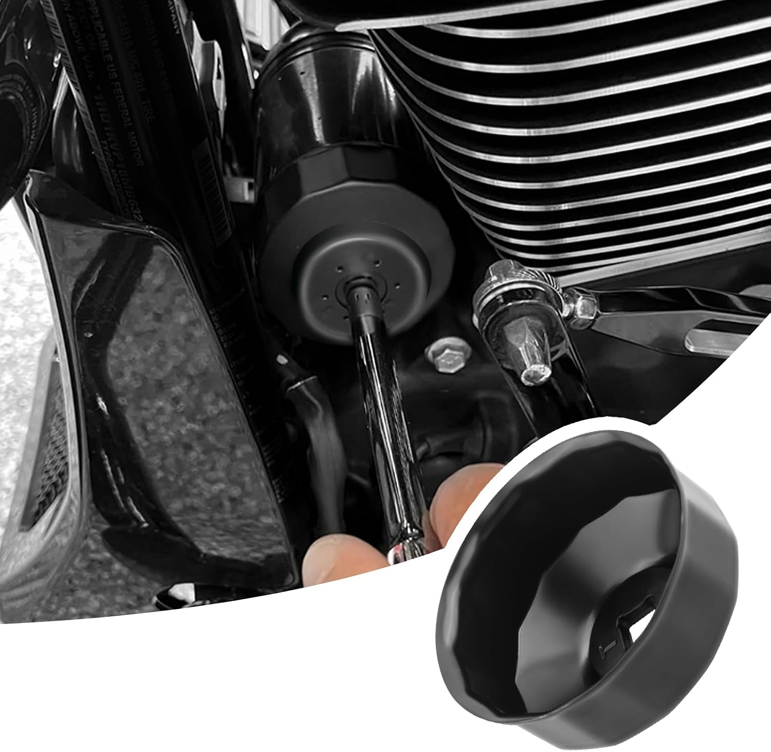 UTV Oil Filter Wrench OEM 3084963 2520799,65mm 14 Flutes Oil Filter Removal Tool,Heavy Duty Oil Filter Socket Compatible with Polaris Ranger RZR Sportsman ACE for 2.55'' Oil Filter