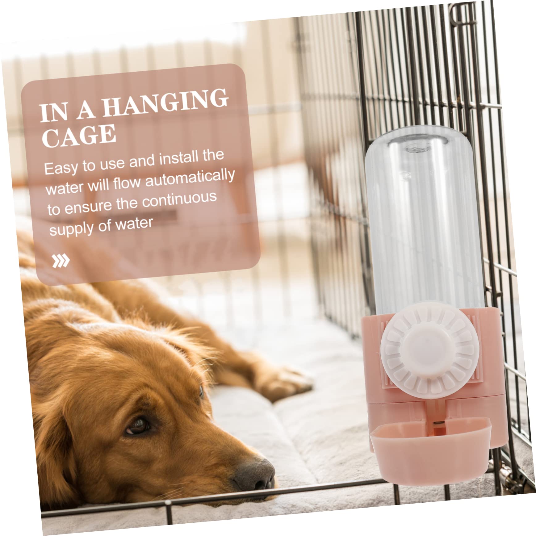 Angoily 3pezzi Distributore per Animali Domestici Bottiglia Portatile per Cani e Gatti Abbeveratoio da Appeso per Gabbie Design Trasparente e Compatto Facile da Pulire e Utilizzare per