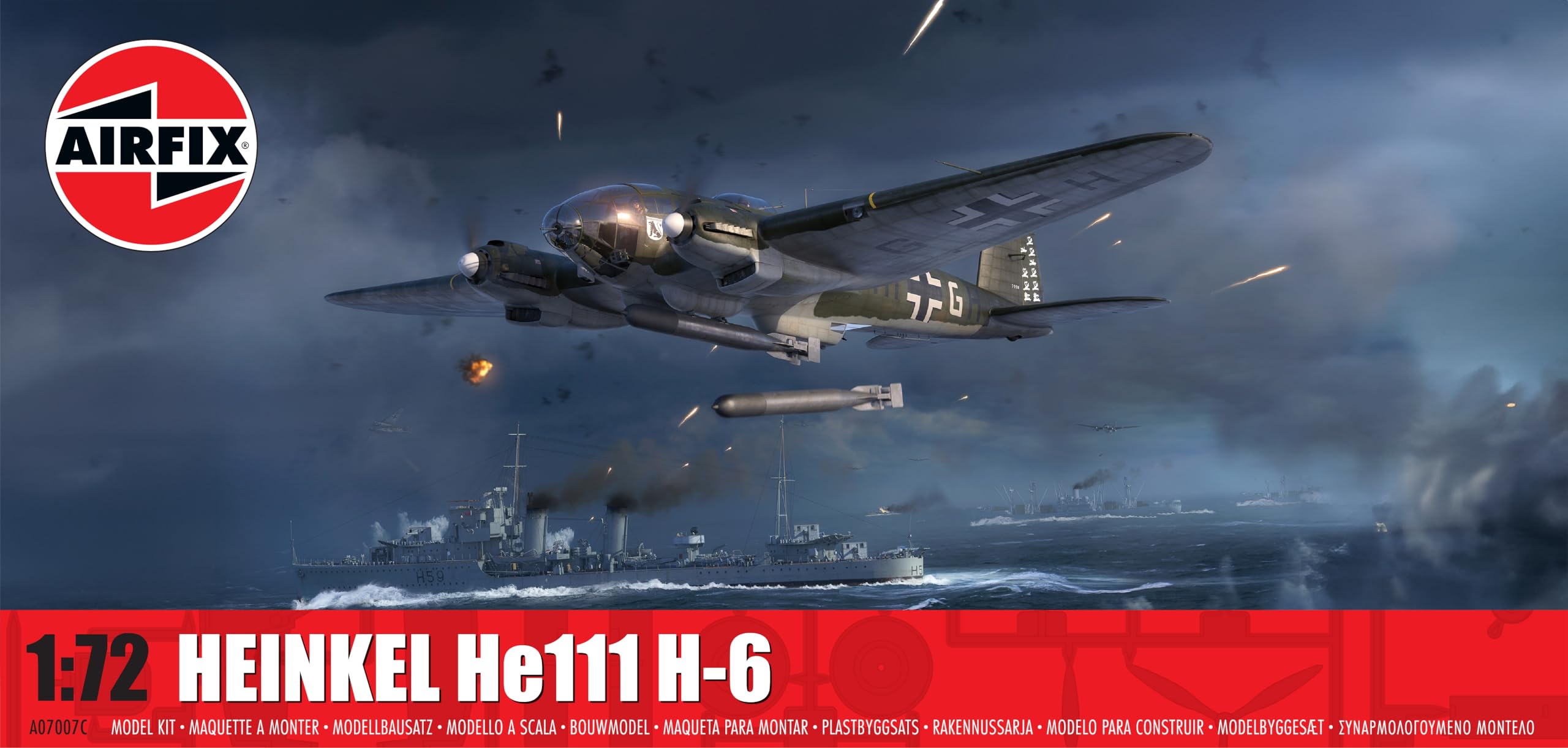Airfix A07007C Heinkel He111 H-6 Military Aircraft