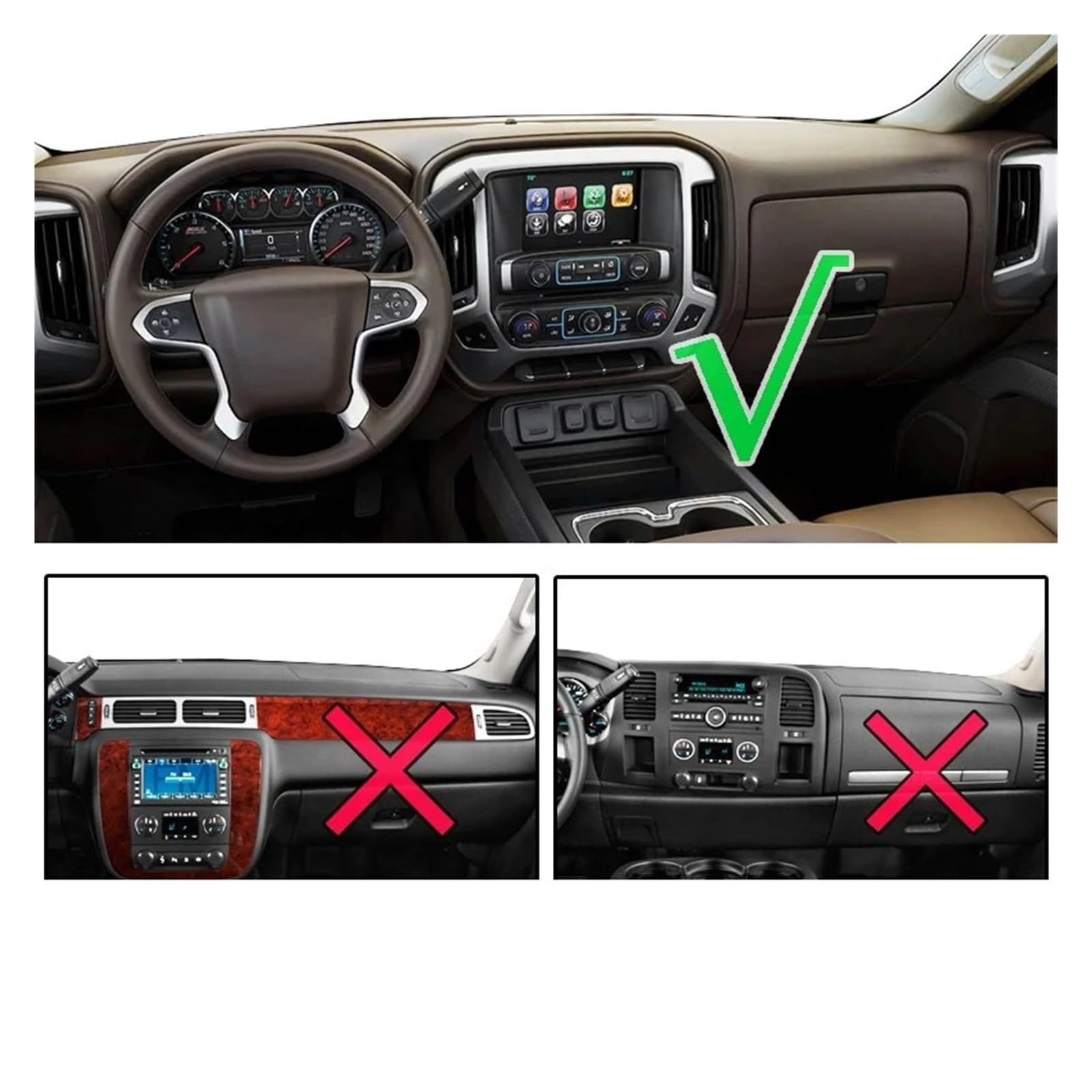 Armaturenbrett-Abdeckmatte Für Chevrolet Für Silverado 1500 2500 3500 2014-2018 Dash Mat Dashmat Dashboard Abdeckung Sonnenschutz Bord Teppich