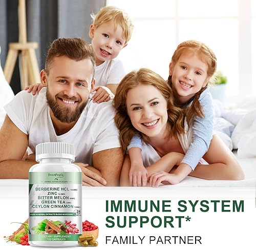 Miniatura 8 de Suplemento de berberina con canela de Ceilán, 120 unidades de berberina de 1500 mg activa AMPK y GLP-1 Berberina HCL con melón amargo y hierbas