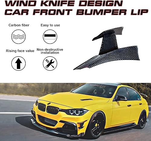 Miniatura 3 de Xotic Tech - Alerón divisor de aletas para parachoques delantero exterior, diseño de fibra de carbono, compatible con BMW M3 M4 F80 F82 F83