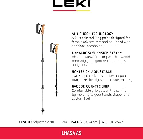 Miniatura 2 de LEKI Lhasa AS - Bastones de senderismo ligeros ajustables de aluminio para senderismo y senderismo