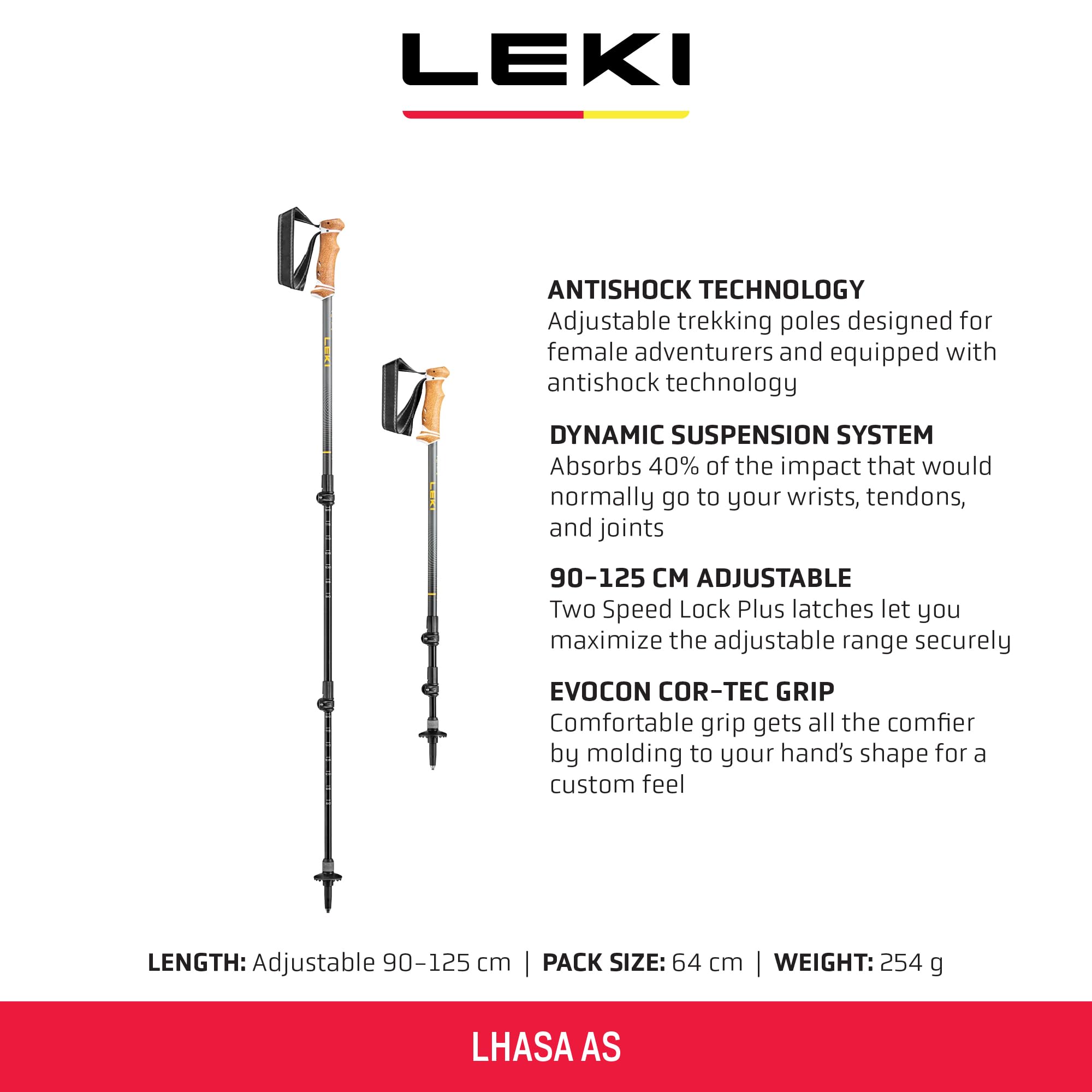 Amazon | LEKI Lhasa AS アルミニウム 調節可能 軽量 ウォーキング