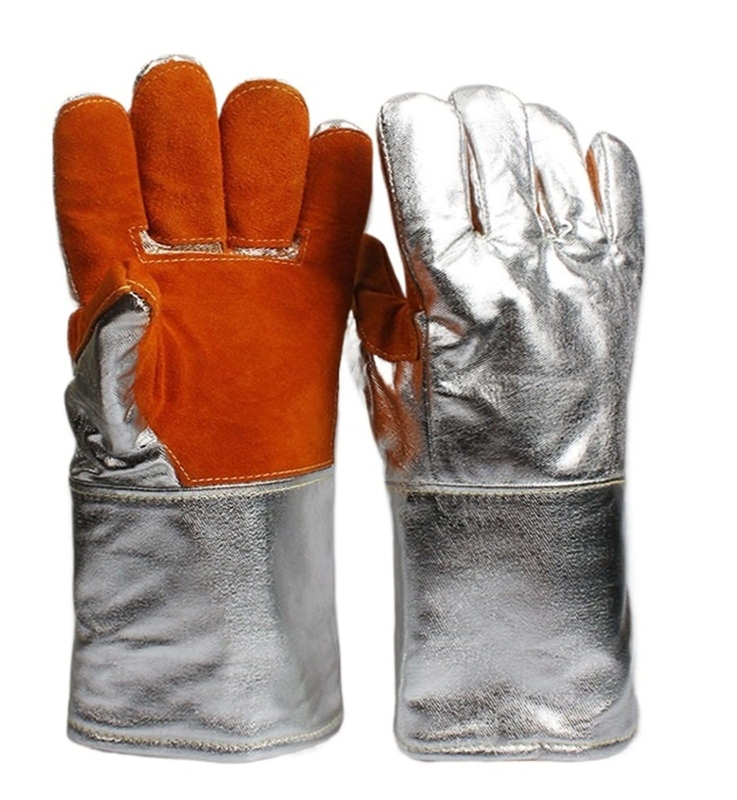Ignifugo Guanti Resistenti Alle Alte Temperature 300 Gradi 500 Gradi Isolamento Ignifugo E Scottante Fusione Foglio Di Alluminio Guanti Da Forno A Microonde A Cinque Protezione resistente al calore(Mo