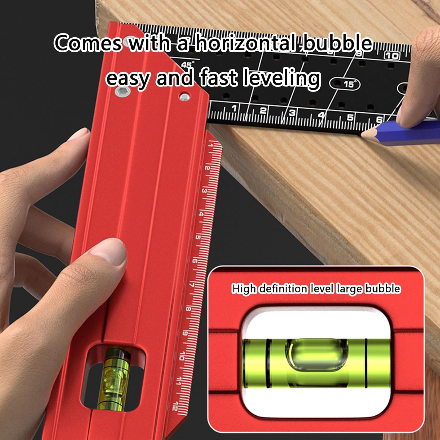 General Combination Square Metal Angles Finders Aluminum Angles Square for Precise 45° &&