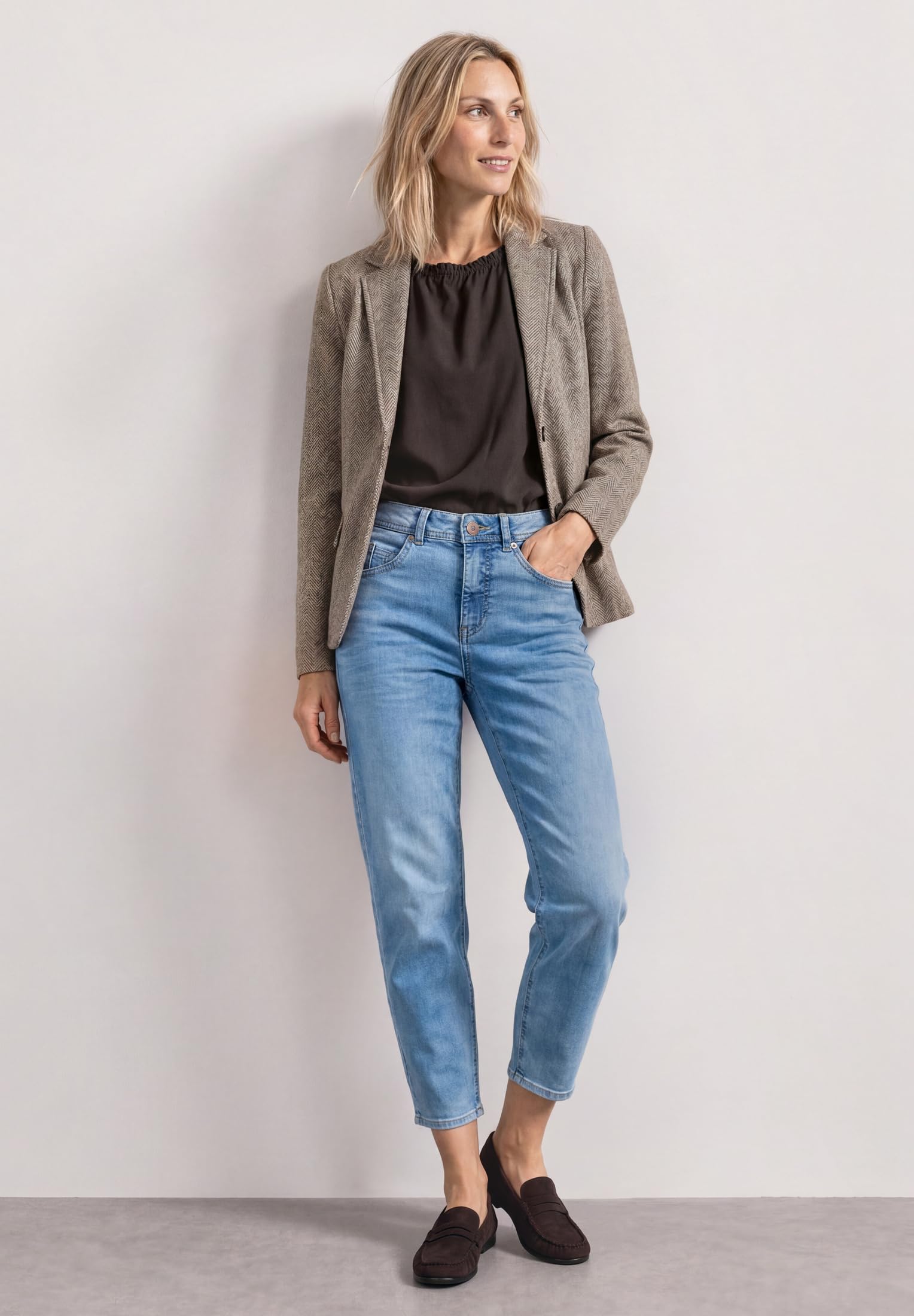 Street One Damen Basic Blazer mit Reverskragen und Dessin