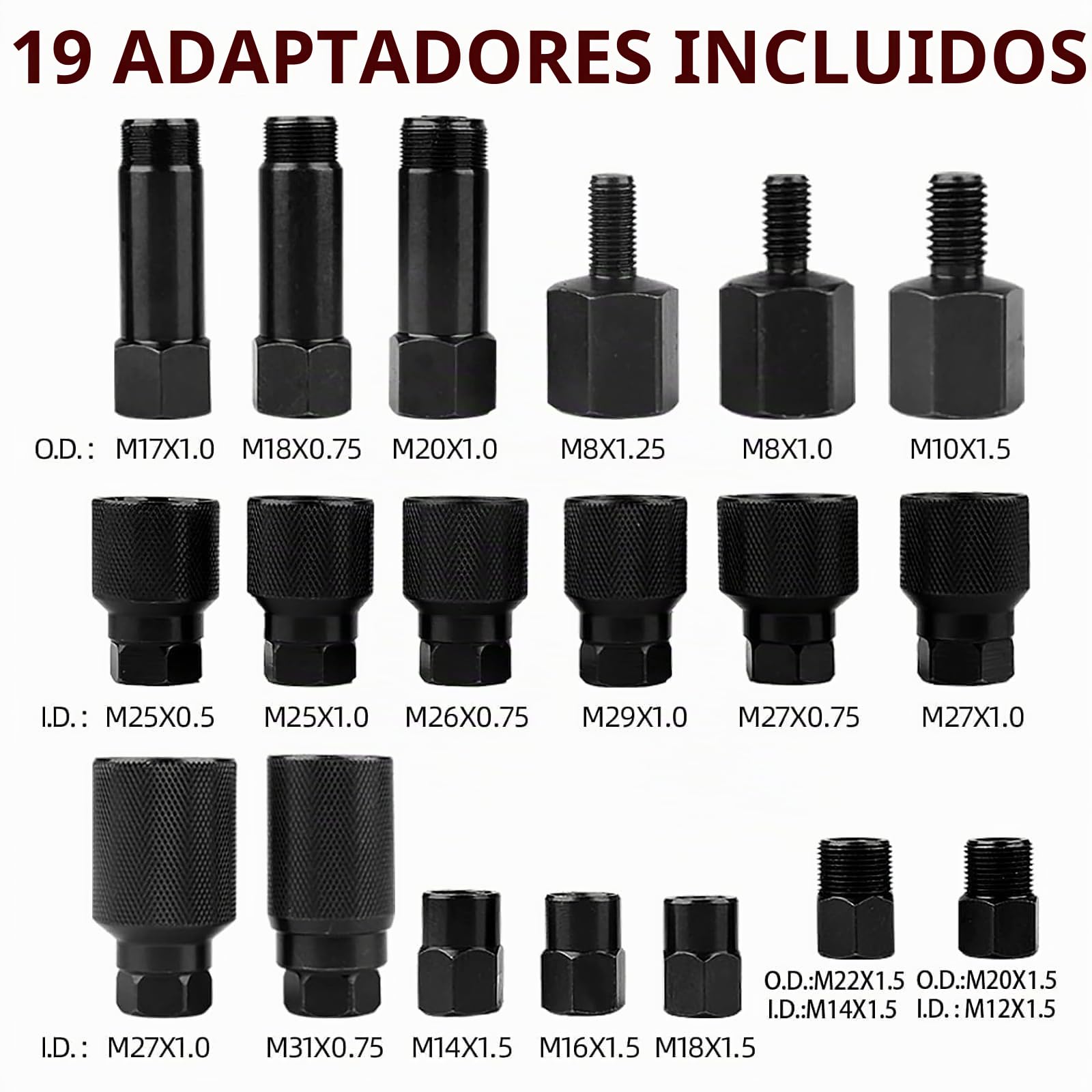 Juego de extractores de inyectores neumáticos para inyectores diésel, kit de extractor de inyectores diésel (24 unidades)
