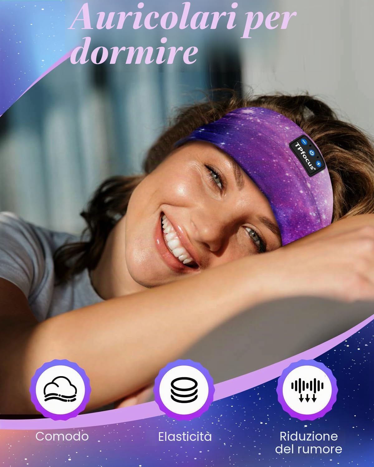 Cuffie per Dormire Bluetooth 5.2 Regalo Uomo & Donna,Sleep Headphones Sonno Cuffie Fascia Sportiva, Wireless Ricaricabile Cuffie Bluetooth Dormire per Correre