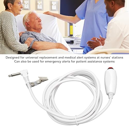 Miniatura 2 de Cable de empuje para estación de enfermería, cable de llamada de enfermería con clip para sábanas, cable de enchufe de teléfono de 0.250 in, para