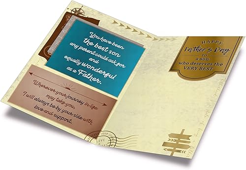Miniatura 2 de Prime Greetings Tarjeta del día del padre del hijo, hecha en Estados Unidos, ecológica, tarjeta gruesa con sobre de primera calidad de 5 x 7.75