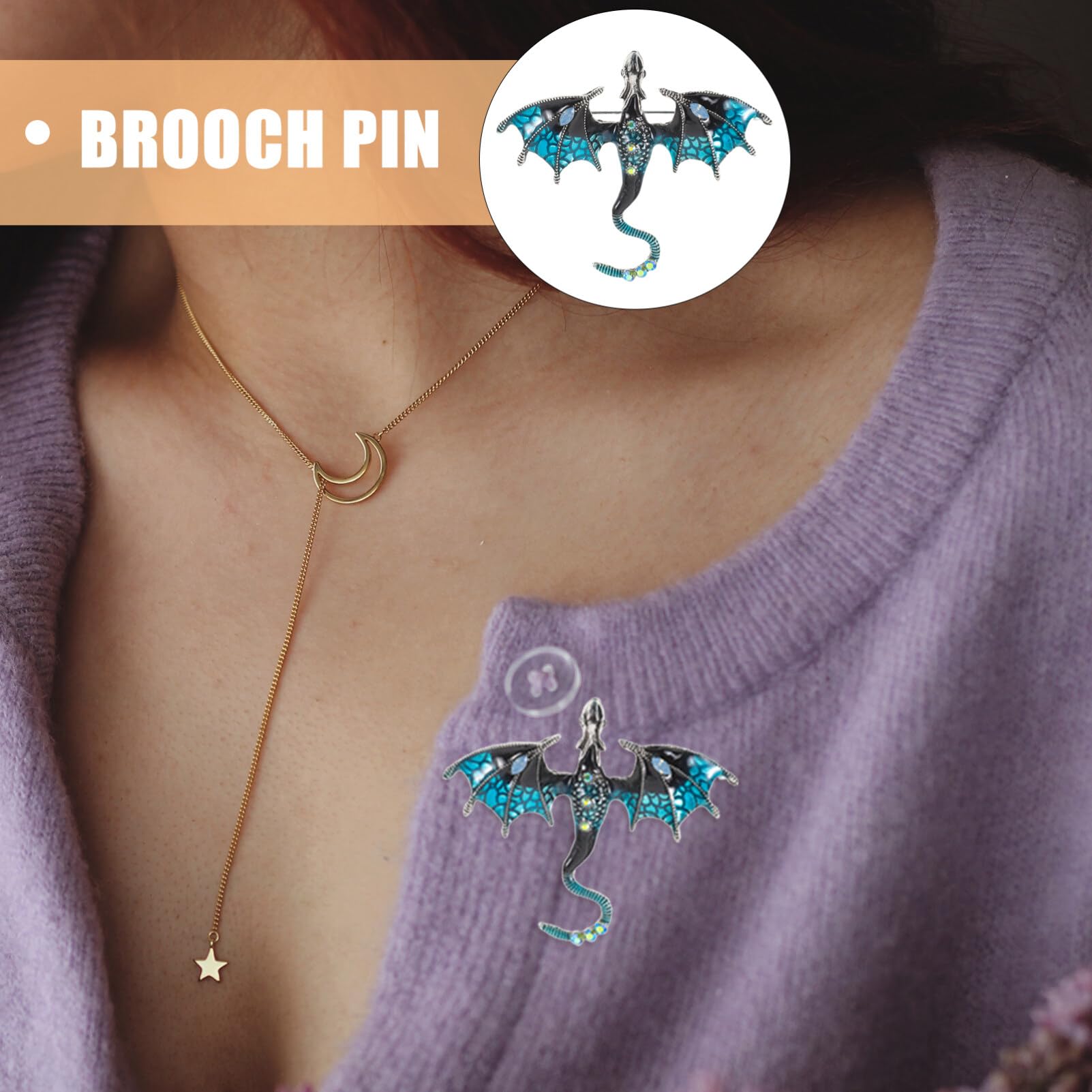 Jewelry Emaille Vintage Zodiac Dragon Brosche Pin Frauen Männer Tierstifte Clip Revers für Schals Pullover Jacken Kleidung Kleidung 7x6cm Jewelry