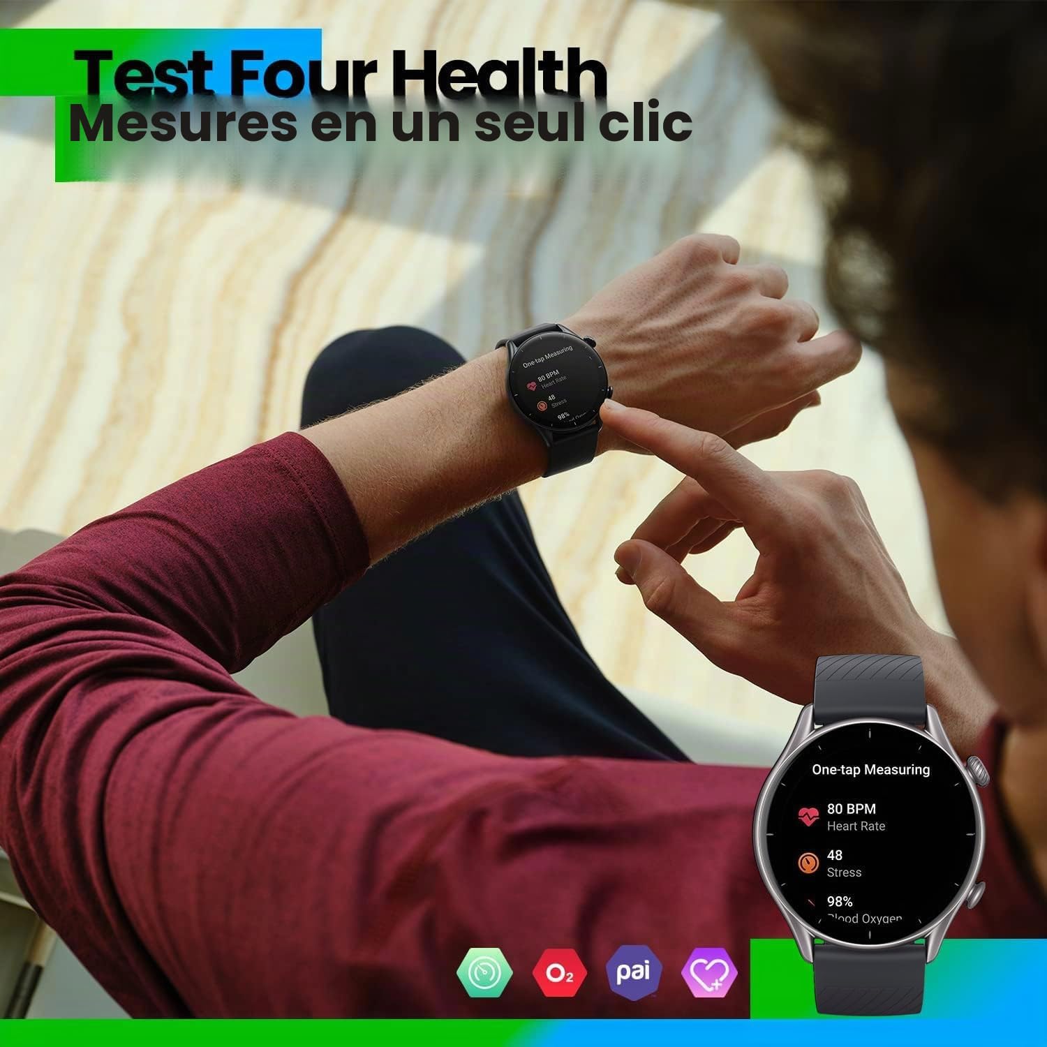 Amazfit GTR 3, 46 mm, Montre Connectée avec Alexa, 1.39" AMOLED, Autonomie de 21 Jours, SpO2, 150+ Modes Sportifs, GPS, 5 ATM Etanche Smartwatch Sport (Noir)