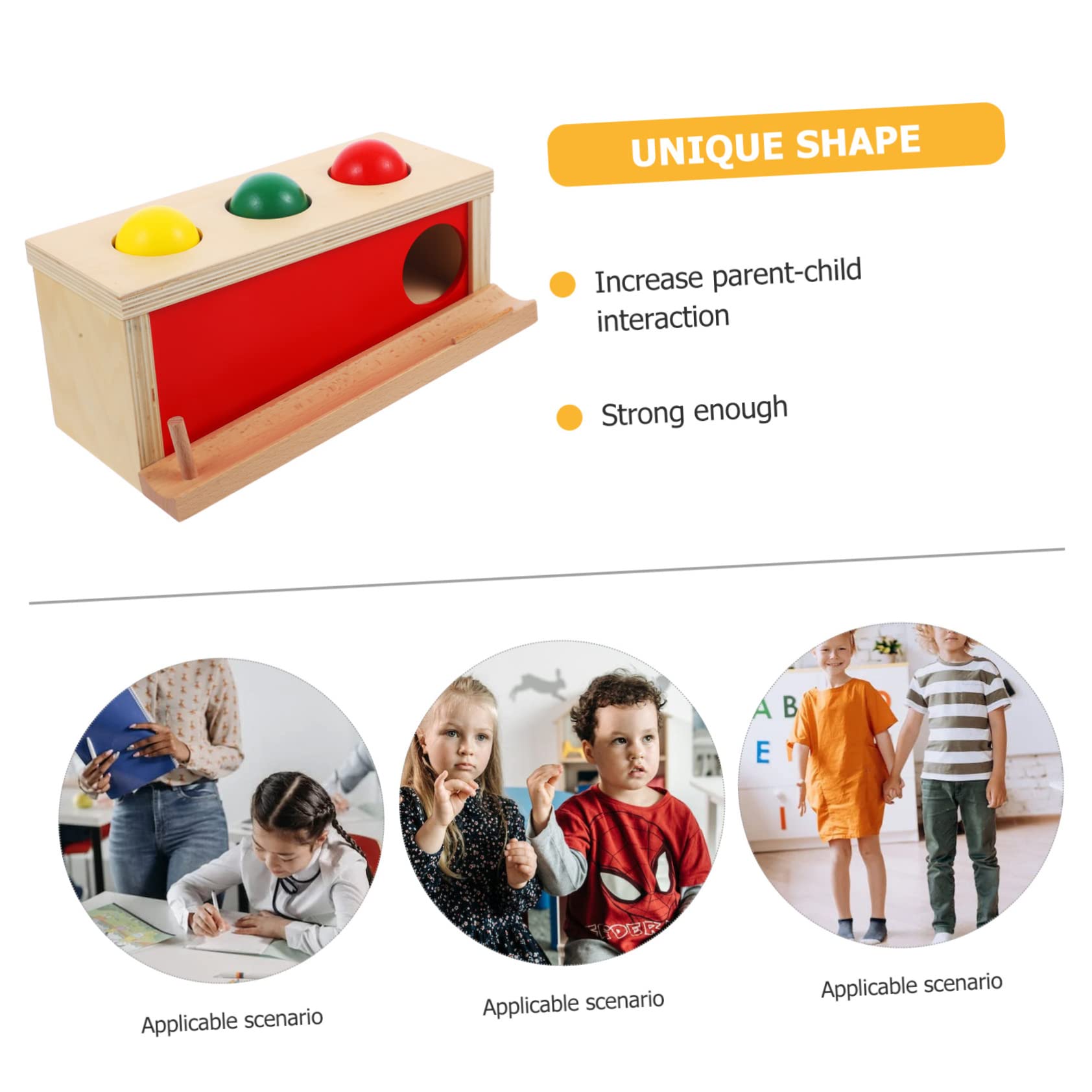 Holz Ballwurfbox Spielzeug für Babys und Kinder ab 1 Jahr | Hand Auge Koordination, Eltern Kind Interaktion, Frühförderung für 9 bis 18 Monate