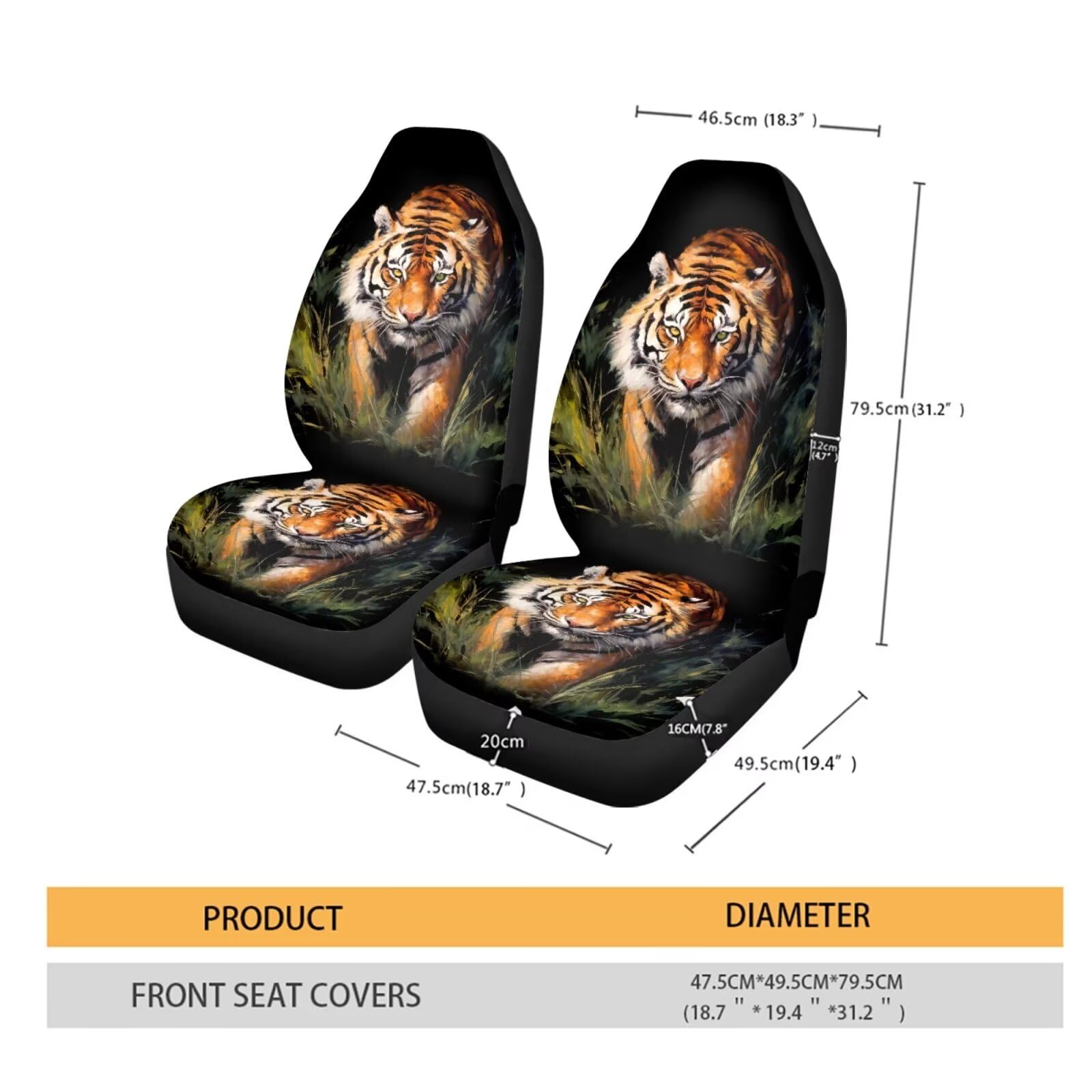 Housses De Siège Voiture Universelles Poceacles - Motif Tigre Aztèque & Attrape-Rêves - Style Boho Unique