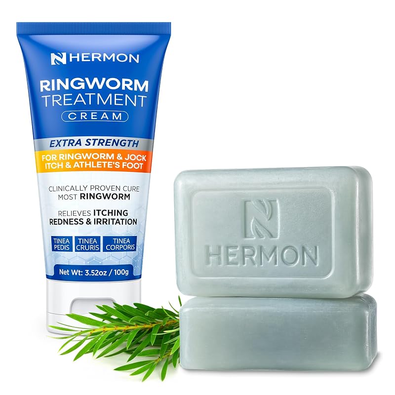 Hermon Sabonete em Barra e Creme para a Pele, Tolnaftato 1% e Nitrato de Miconazol 2%, 2 Barras e Tubo de 99 g