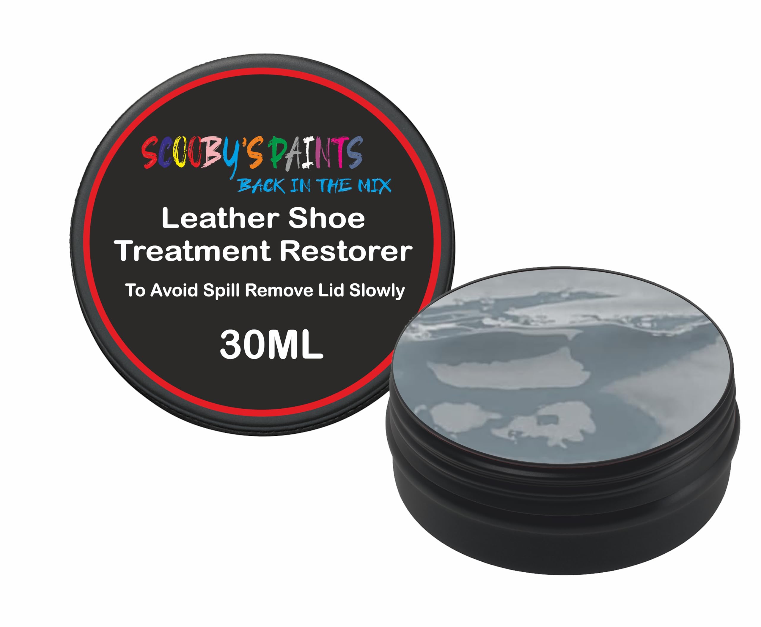 Scooby Paints Leather Shoe Colour Restorer Recolouring Balm Repair Treatment for Faded & Worn Absorbent Leather Furniture, Sofas, Chairs (SQUIRREL GREY)