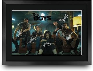 HWC Trading The Boys Scene 2 Gifts Printed Signed Autograph Picture for TV Memorabilia Fans - 16" x 12" Framed