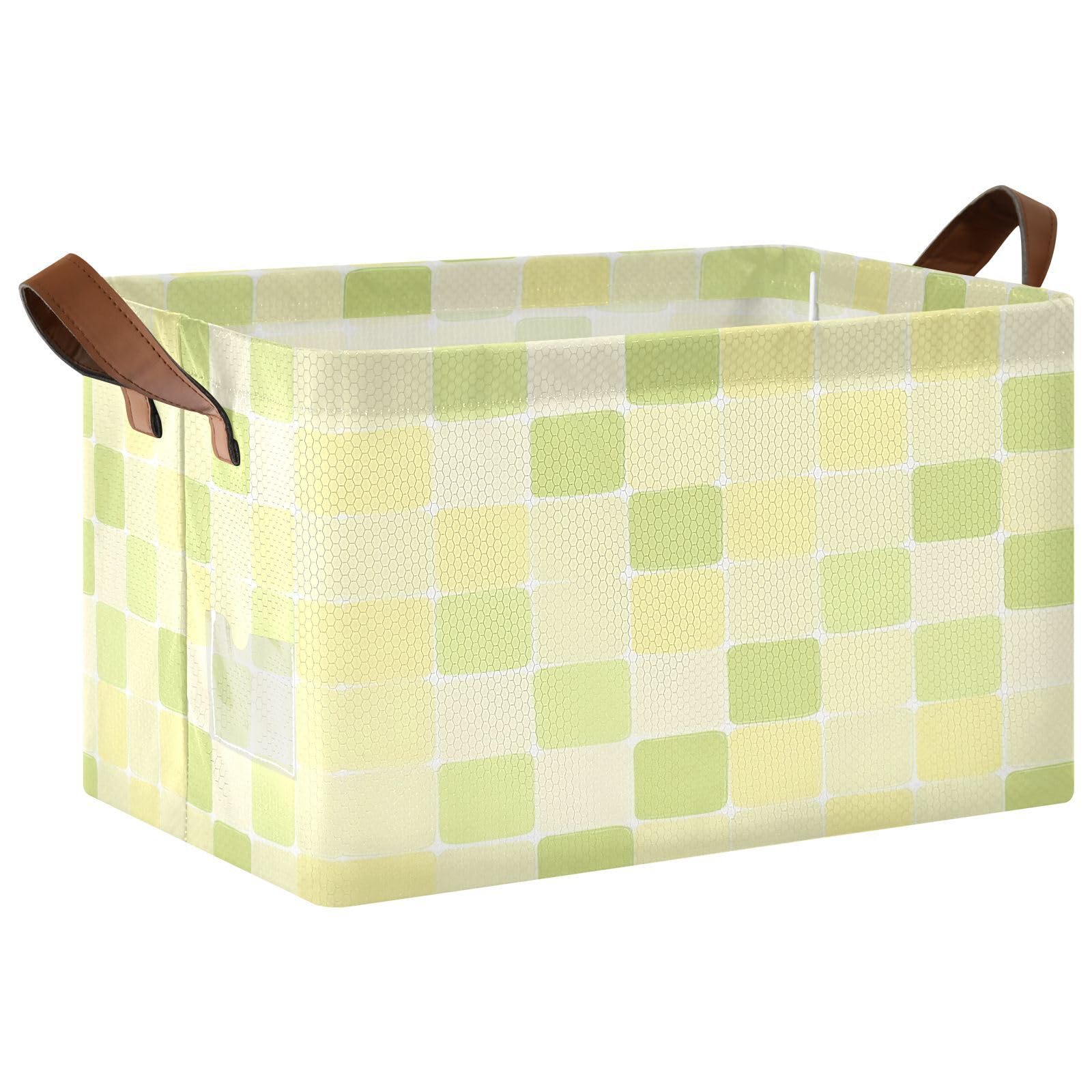 Cgiub Plaid Storage Basket Waterproof Foldable Storage Bin Baby Laundry Basket Closet Organiser for Nursery Decor Home Organizing