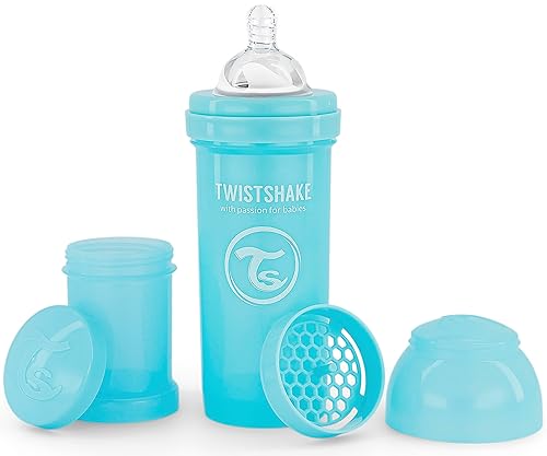 Twistshake Biberones anticólicos  Biberones prémium de 8.8 fl oz8 onzas con recipiente de almacenamiento de leche de 3.4 fl oz para una experiencia