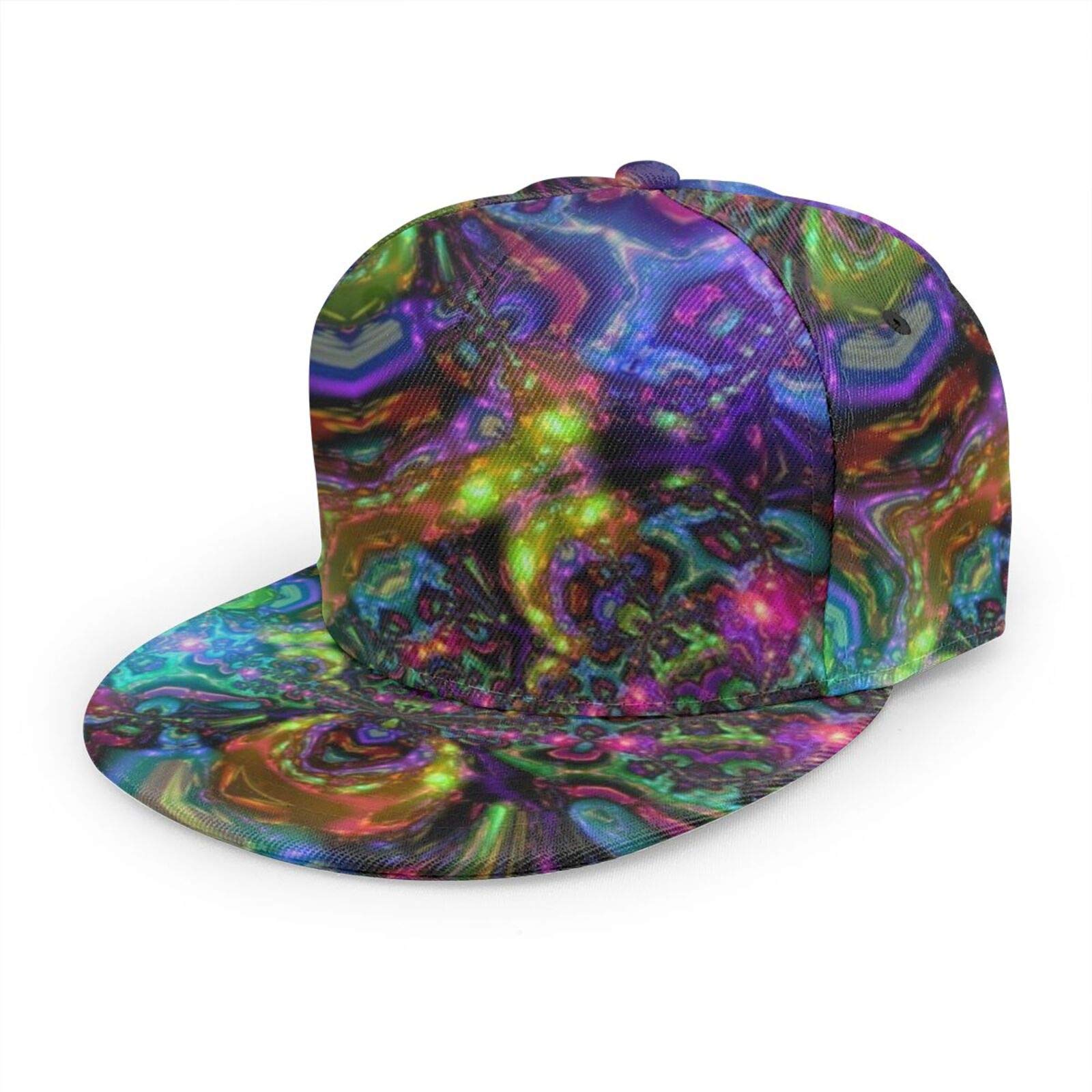 Iubbki Unisex Drawn Triipy Rasta Baseball Cap Women Men Adjustable Hip Hop Hat Fashion Flat Bill Brim Baseball Cap