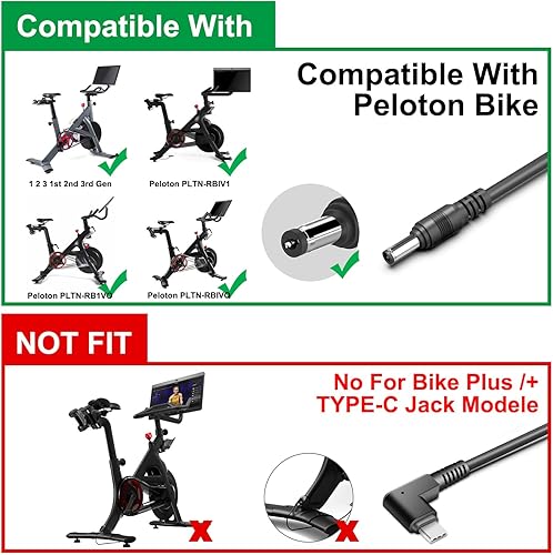 Miniatura 3 de HKY Adaptador de repuesto de CA de 12 V para cable de alimentación Peloton Peloton bicicleta estática consola PLTN-RB1VO PLTN-RB1V1 PLTN-RB1V1