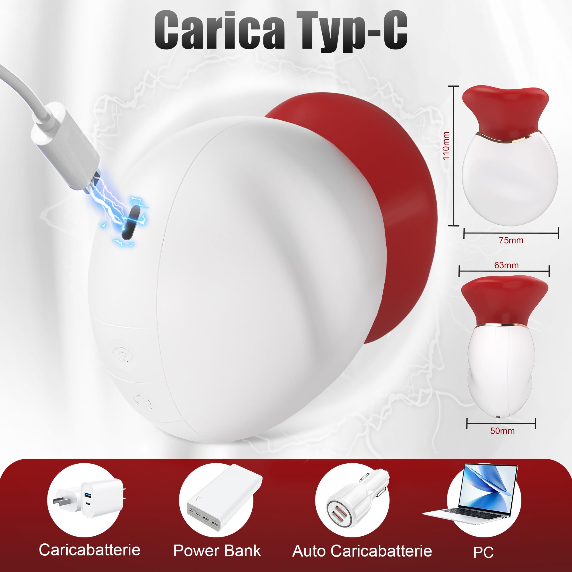 Succhia Clotoride Vibratore Donna Sex Toys - Vibratoreper Donna Piccolo con 3 Suzione 3 Leccata, Stimolatore Clitorideo Potente Vibratori Sex Toy, Giochi Erotici per Clitoride Vagina Capezzolo Anale