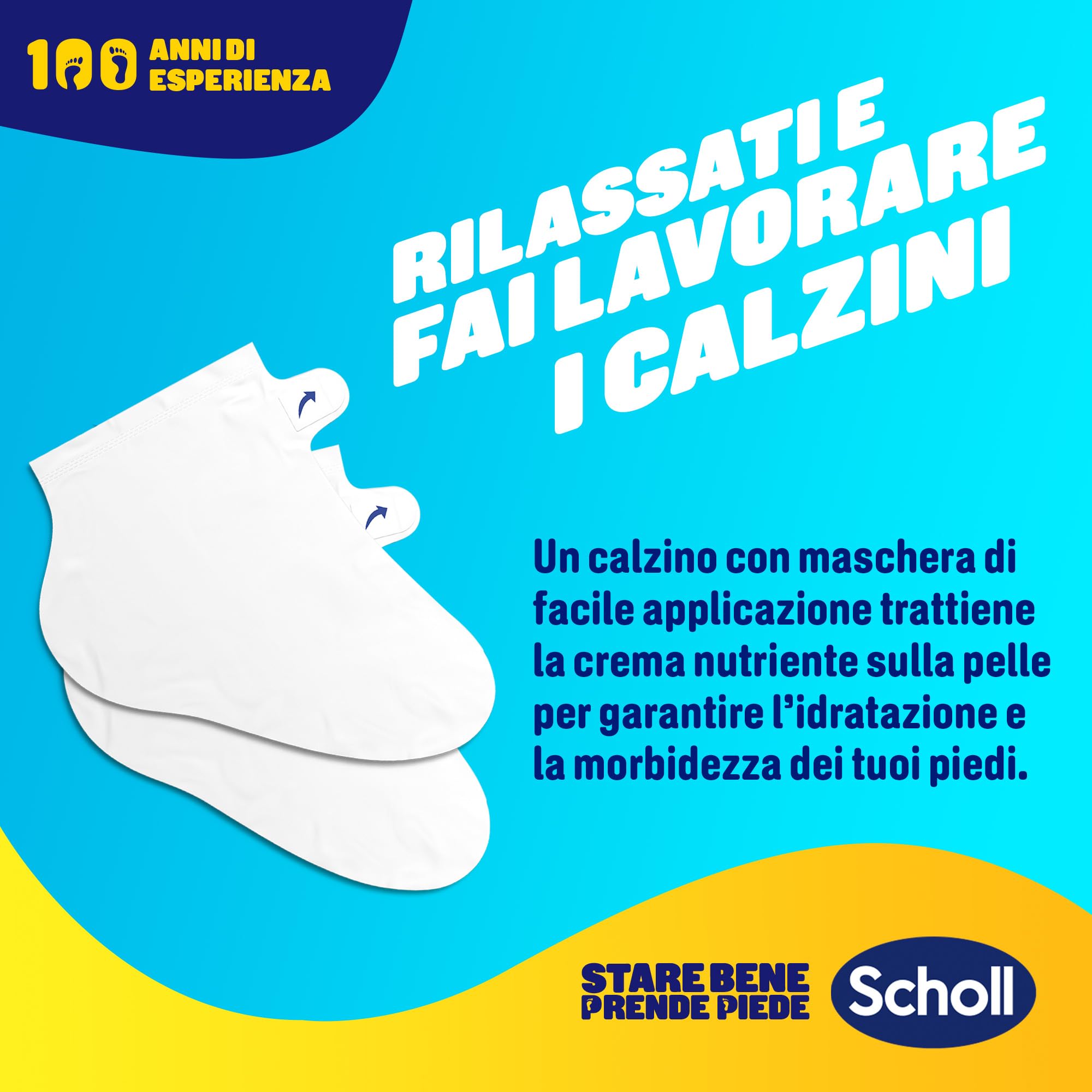Dr. Scholl's Maschera Piedi con Miele di Manuka per Talloni Screpolati e Secchi, Calzini Idratanti per Piedi più Morbidi e Lisci in 20 Minuti, Calzino e Confezione Riciclabili, 4 Paia
