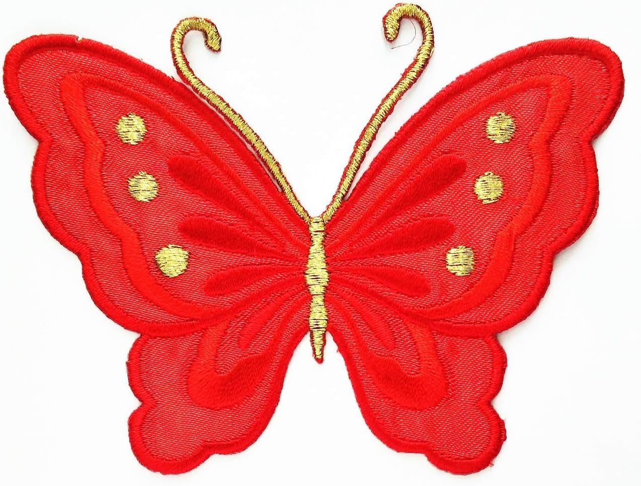 Nipitshop Patches Blue DIY Embroidery Butterfly Flying Patch Flowers Butterfly Insect Animal Patches Sticker Cartoon Kids Design Badges Iron On Sewing Kids Clothing Hat Shoes