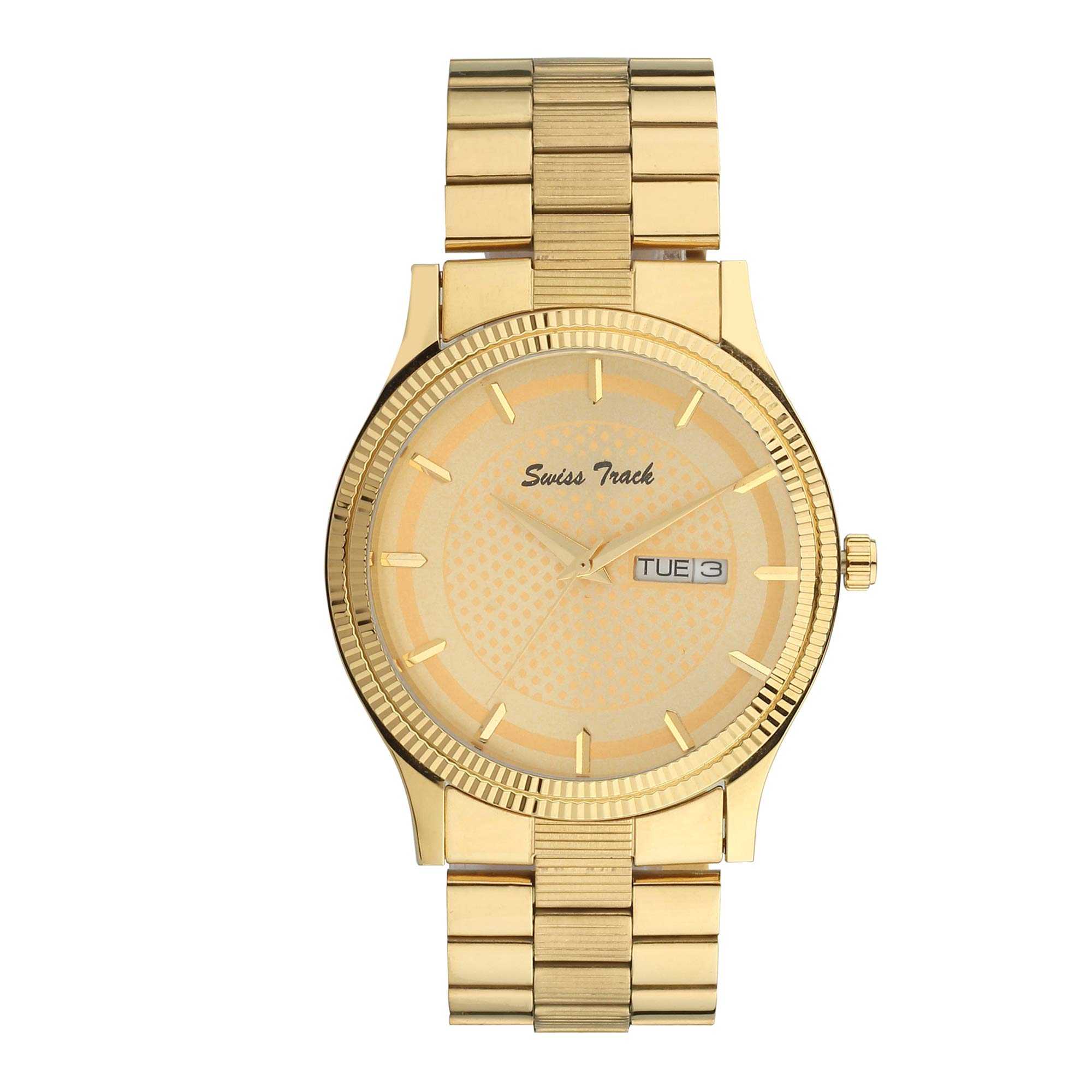 swiss track Classy Formal Golden Dial Day & Date Mens Watch|Boys Watch STT03 (B07RV4P9GT) Amazon Price History, Amazon Price Tracker
