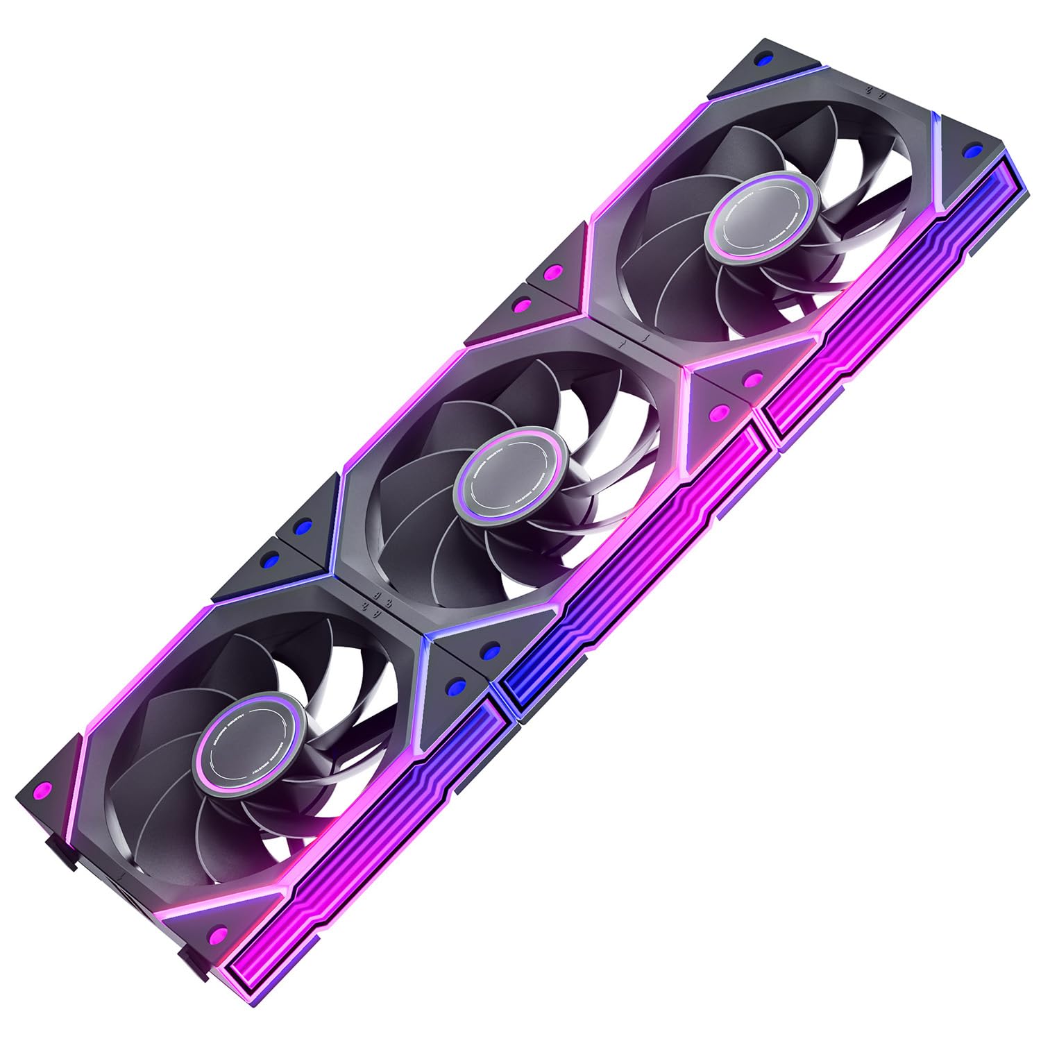 AsiaHorse NyotaUltra ARGB - Ventilador para PC de 120 mm, 3 piezas, RGB Daisy Chain PC Ventilador [Infinity Mirror] [HDB] 58.5 CFM/2000 RPM/2.07MMH2O 4 Pin PWM y 5V 3Pin ARGB para Asus Aura MSI