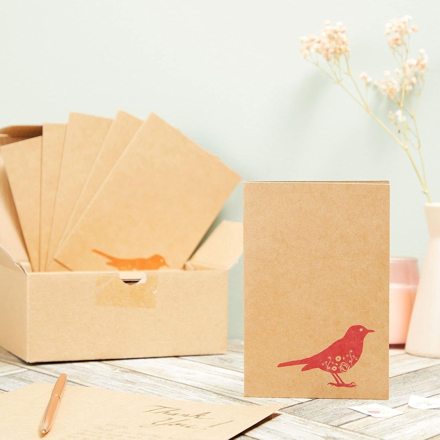 36 Pack All Occasions Assorted Blank Note Cards Greeting Cards Bulk Box Set - 6 Colorful Rustic Bird Designs - Blank on the Inside Notecards with Envelopes Included - 4 x 6 Inches : Office Products