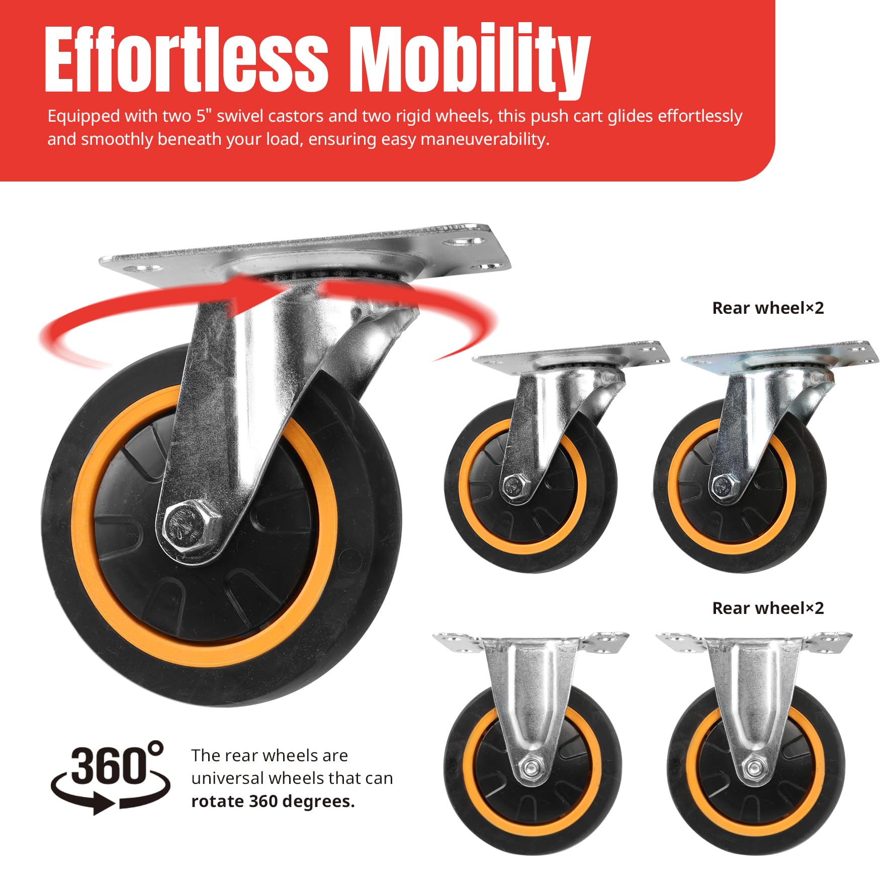 MaxWorks 80876 Plataforma plegable para camión con plataforma móvil, 149,68 kg Capacidad de peso con ruedas giratorias