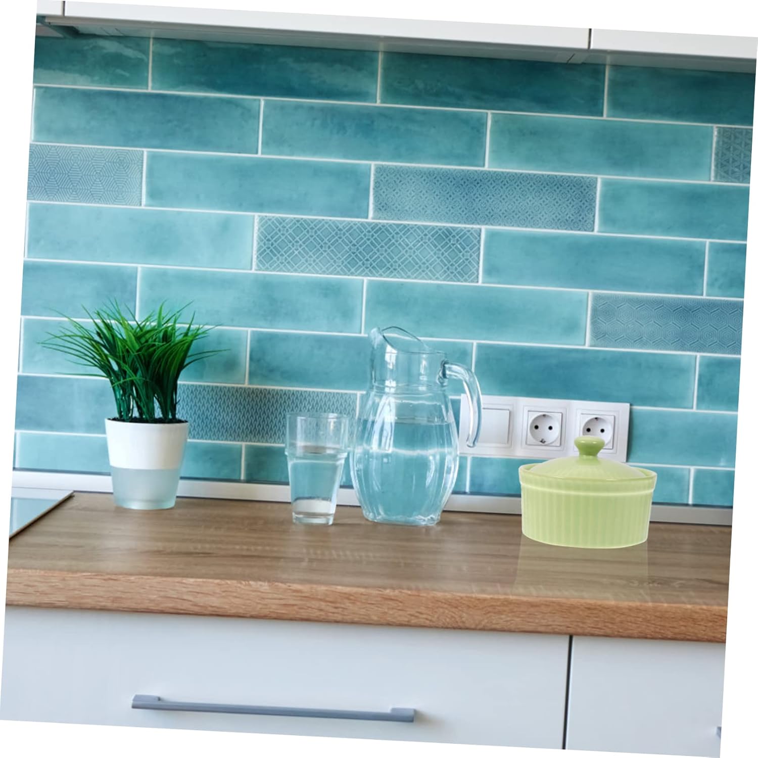 1pc Ceramic Baking Bowl Lid Double-skin Pudding Steamed Dish for Home Restaurant and Buffet Use Bright for Serving Desserts