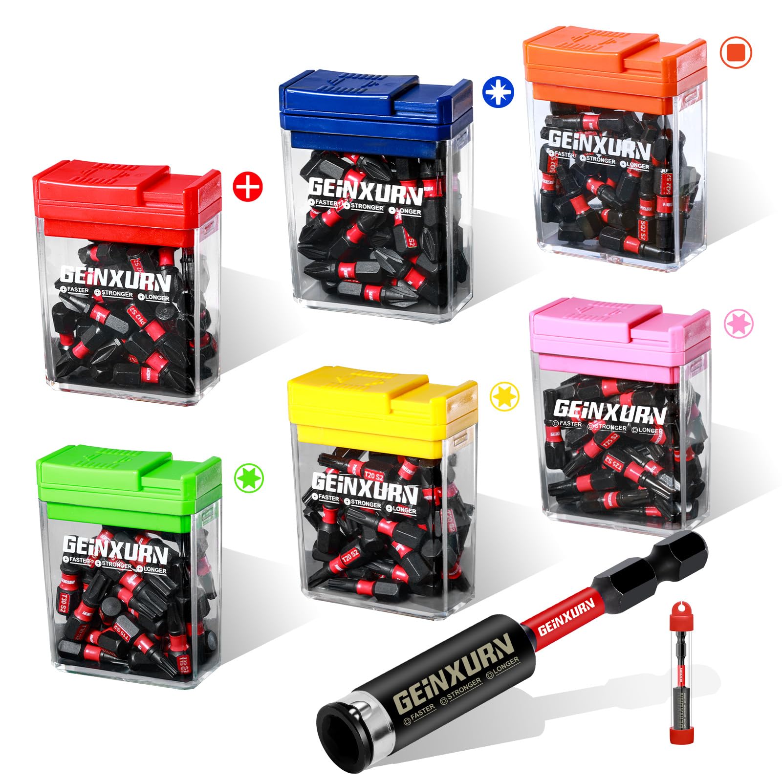 Geinxurn Impact Screwdriver Bit Set - 90 Pieces -15 Geinxurn Impact Screwdriver Bit Set - 90 Pieces -15
