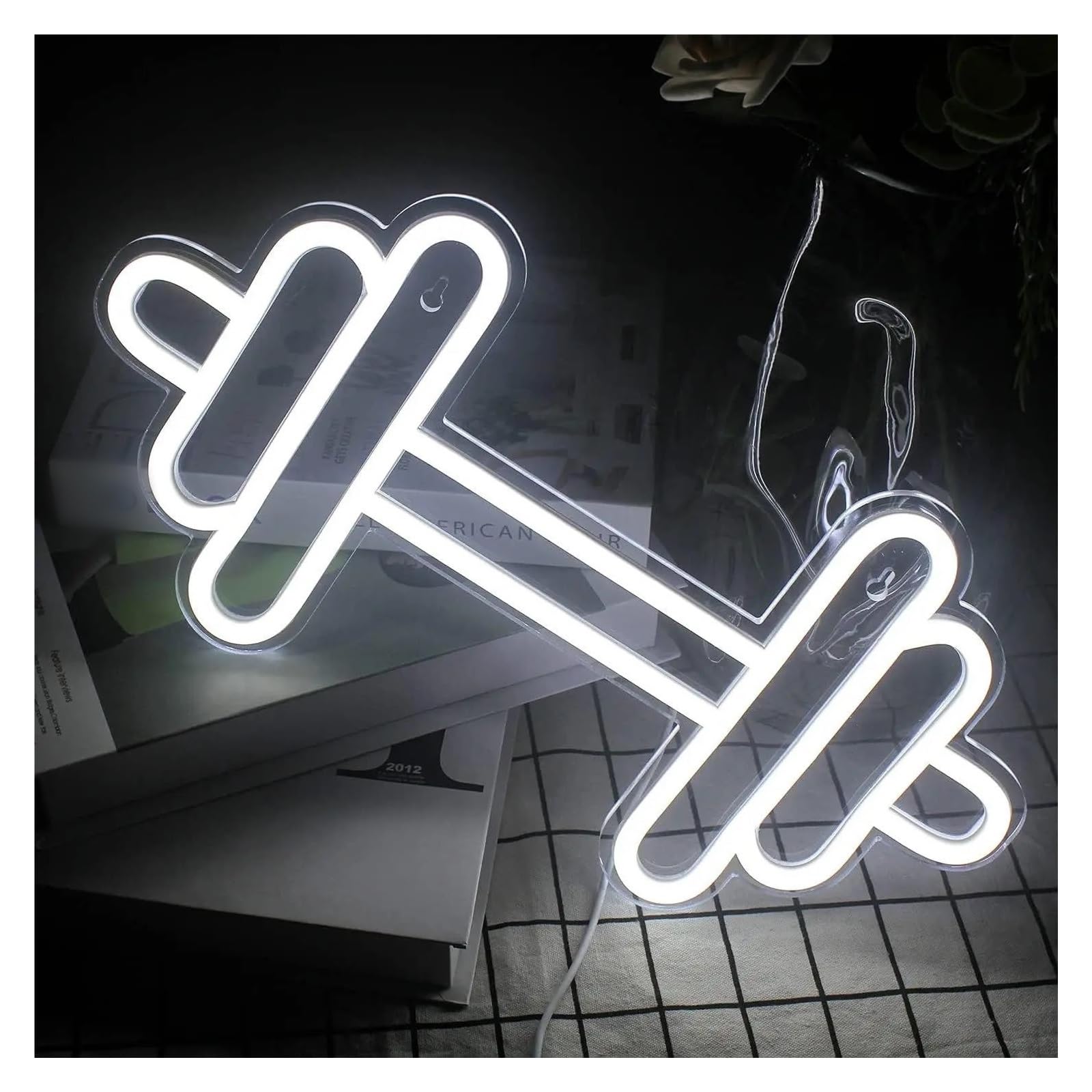 Scritta luminosa Insegne Al Neon Con Manubri, Decorazione Per Sala Giochi Per Amanti Dei Giochi, Insegne Al Neon A Alimentate Tramite USB 40x20cm