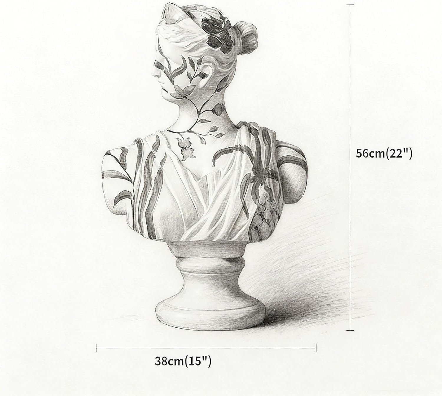 BK&MF Graffiti Art Resin Bust Statue, Large Sculpture with Colorful Drip Paint, Modern Classical Floor Decor Home Accent for Office, Entrance, Living Room,G,Small