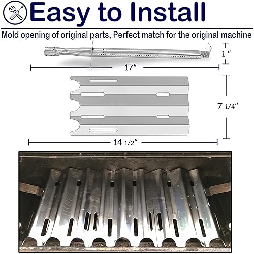 Miniatura 4 de Placa de calor para parrilla de gas, placas de repuesto de acero inoxidable para parrilla Vermont VM450, quemadores de parrilla de barbacoa, placas