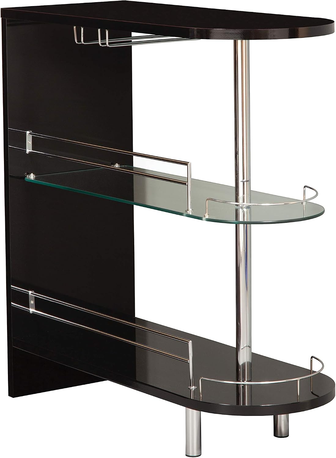 Coaster Contemporary Bar Table, Glossy Black