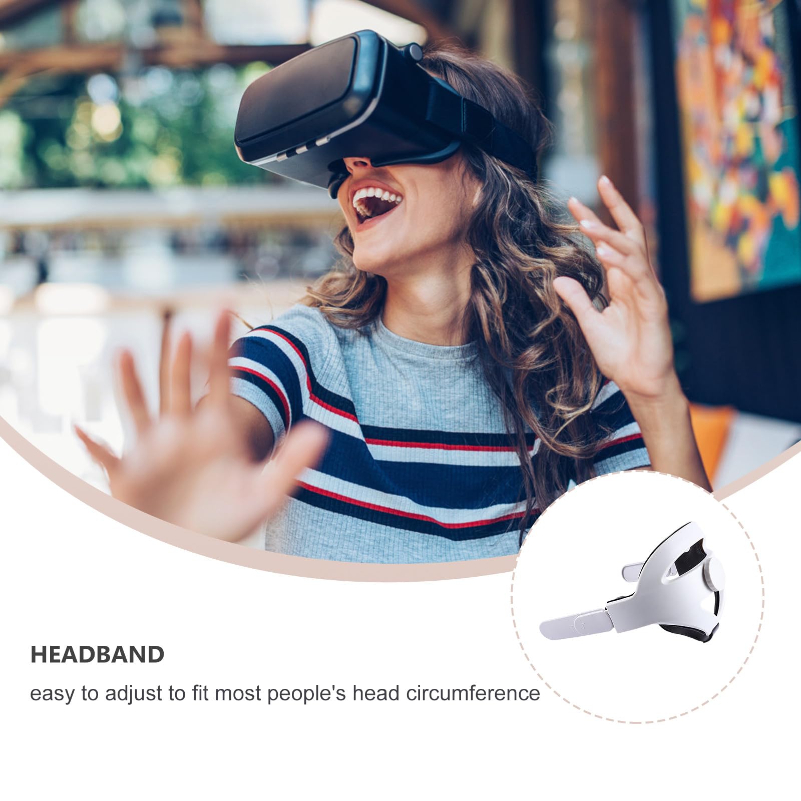 SHINEOFI Cinturino per Testa per Visore Vr Cinturino Regolabile e Confortevole Accessori per Visore Vr Compatibile con Visore di Seconda Generazione