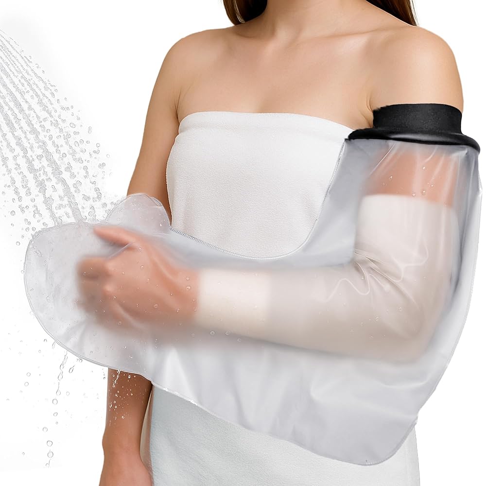 Waterproof Arm Cast Cover for Shower - Adult Reusable Cast Protector for Broken Arm, Hand, Elbow - Watertight Seal to Keep Bandage or Wound Dry - Latex-Free Soft Cover for Surgery or Injury