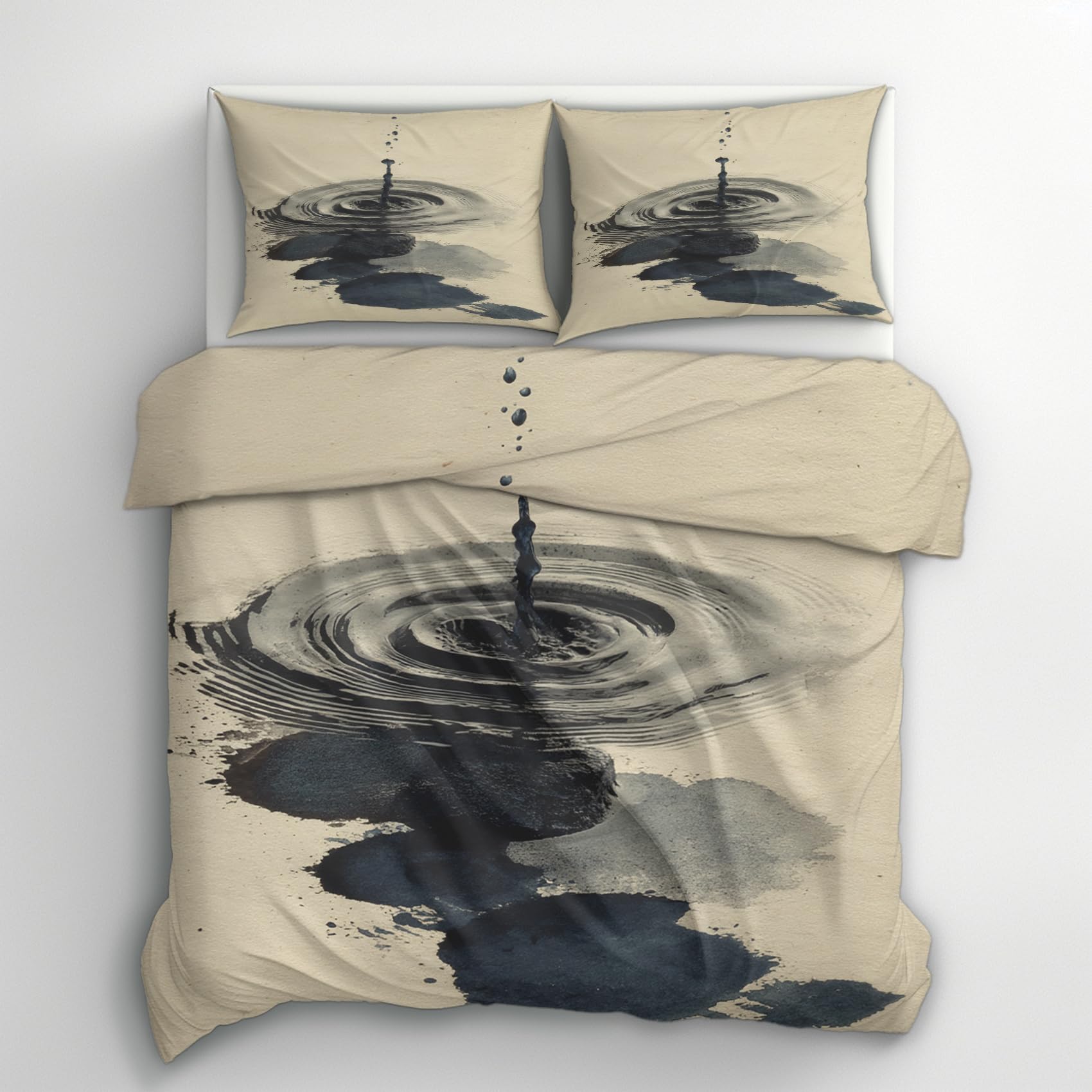 Generisch Zen Bettwäsche 135x200 2er Set Deckenbezug, Geschenk | Japanisch Orientalisch Einfach Muster, Bettbezug Set, Bügelfreie, Reißverschluss, Kissenbezug, Wendebettwäsche Zen Deko