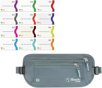 Ultimate RFID Travel Protection Kit 12 Sleeves and RFID Money Belt for Unparalleled Security on Your Adventures