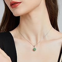 Vista 63 de Natural Jade Necklace for Women Sterling Silver Adjustable Handmade Green Jade Pendant Necklaces Healing Crystal Necklace Good Luck Gift for Her